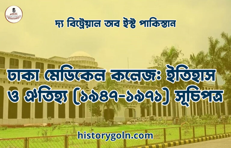 ঢাকা মেডিকেল কলেজ: ইতিহাস ও ঐতিহ্য (১৯৪৭-১৯৭১) সূচিপত্র